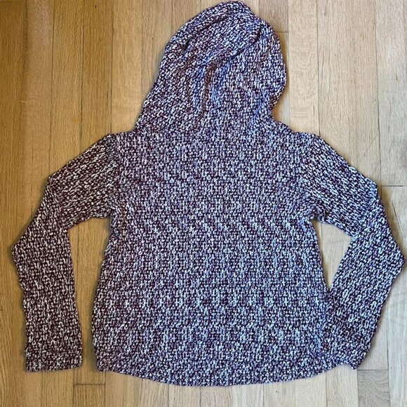 Cozy LA Hearts Small Maroon/White Knitted Relaxed Fit Hoodie - Picture 4 of 6